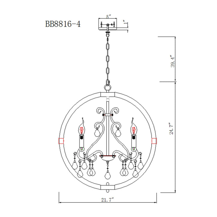 Retha Brown 4-Light Caged Island Pendant Lights - Sweatfully