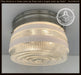 RETRO 1960's Antique DRUM Flush Mount Ceiling Light Brushed Nickel - Sweatfully