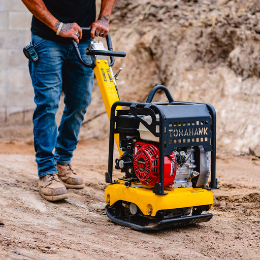 5.5 HP Honda Reverse Plate Compactor 19x14 Plate for Asphalt, Aggregate, Cohesive Soil Compaction - Sweatfully