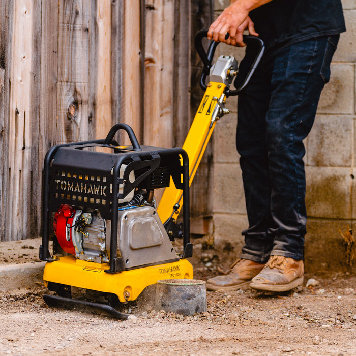 5.5 HP Honda Reverse Plate Compactor 19x14 Plate for Asphalt, Aggregate, Cohesive Soil Compaction - Sweatfully