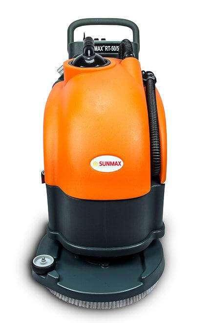SUNMAX RT50 Battery Powered Walk-Behind Floor Scrubber, 22" Brush Cleaning Path, 30000 Sqft/h Efficiency - Sweatfully