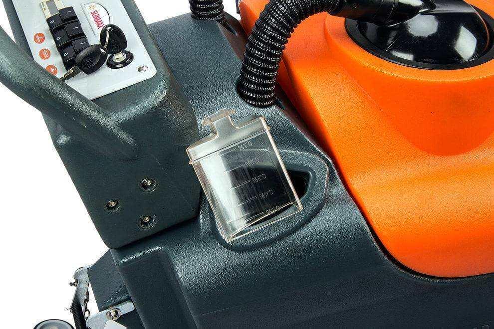 SUNMAX RT50 Battery Powered Walk-Behind Floor Scrubber, 22" Brush Cleaning Path, 30000 Sqft/h Efficiency - Sweatfully