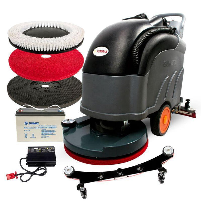 SUNMAX RT50D Self-Propelled Floor Scrubber - 22" Width, 36,000 sqft/h Dryer, 22" Cleaning Width, 36,000 sqft/h - Sweatfully