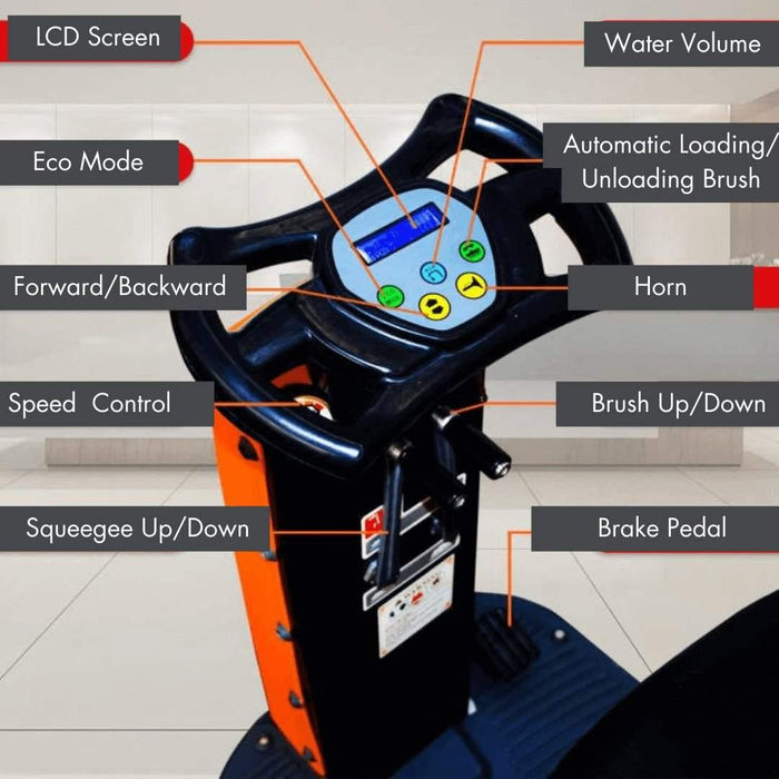SUNMAX RT70 Ride-On Floor Scrubber Machine, 22" Brush Cleaning Path, 48000 Sqft/h Efficiency - Sweatfully