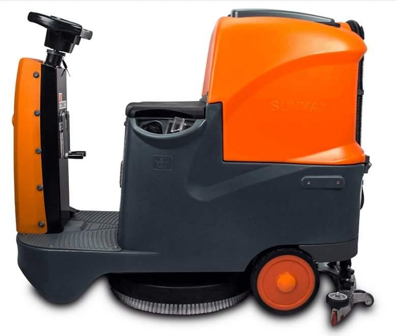 SUNMAX RT70 Ride-On Floor Scrubber Machine, 22" Brush Cleaning Path, 48000 Sqft/h Efficiency - Sweatfully