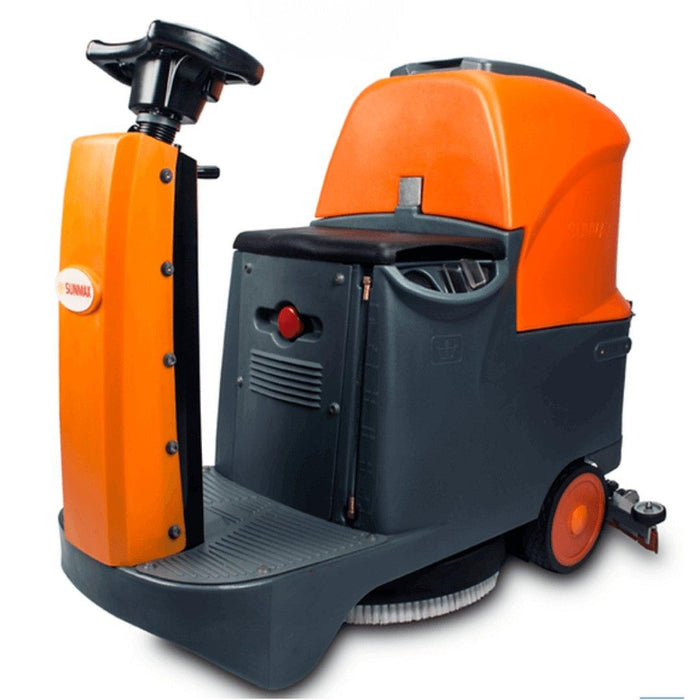 SUNMAX RT70+ Ride-On Floor Scrubber Machine, Lithium Battery, 22" Cleaning Path, 48000 Sqft/h Working Efficiency - Sweatfully