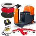 SUNMAX RT70+ Ride-On Floor Scrubber Machine, Lithium Battery, 22" Cleaning Path, 48000 Sqft/h Working Efficiency - Sweatfully
