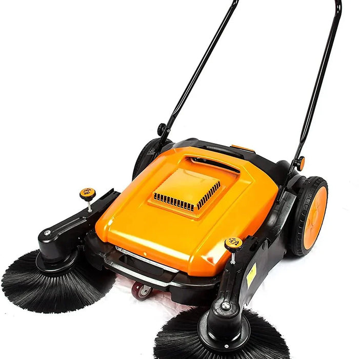 SUNMAX RT980S 38" Manual Push Powered Floor Sweeper, Triple Brooms, 38000 Sqft/h Efficiency - Sweatfully