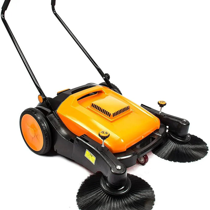 SUNMAX RT980S 38" Manual Push Powered Floor Sweeper, Triple Brooms, 38000 Sqft/h Efficiency - Sweatfully