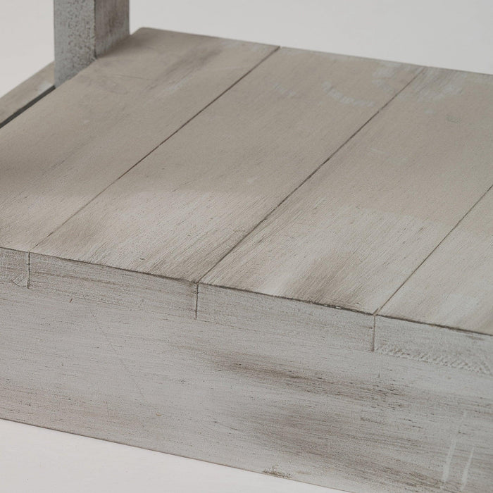 Rustic Wood Square Side Table with Shelf - Sweatfully