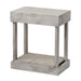 Rustic Wood Square Side Table with Shelf - Sweatfully