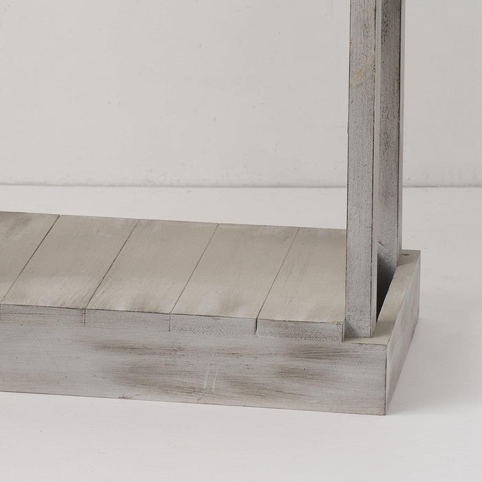 Rustic Wood Square Side Table with Shelf - Sweatfully