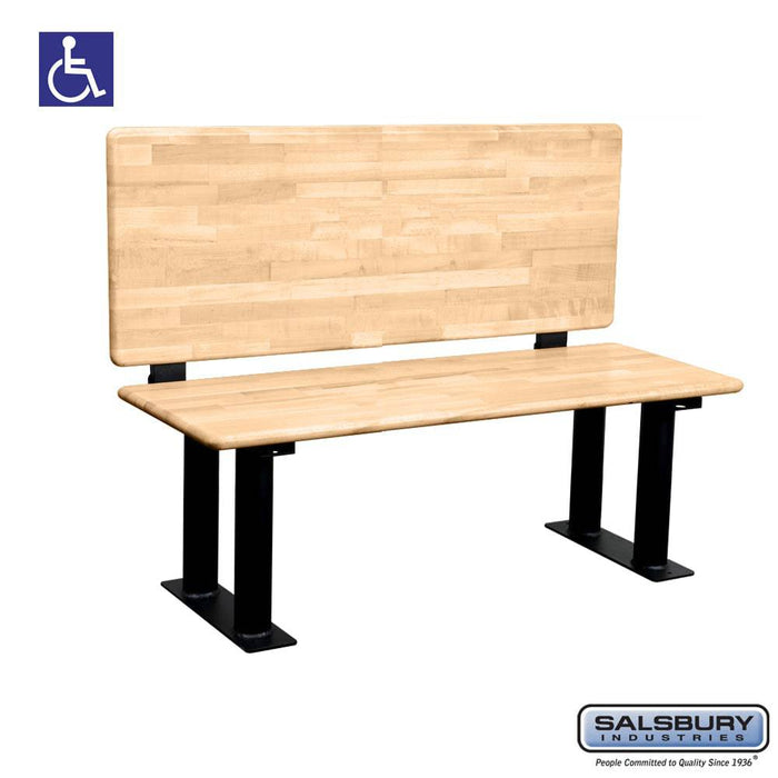 Salsbury Wood ADA Locker Bench with back support