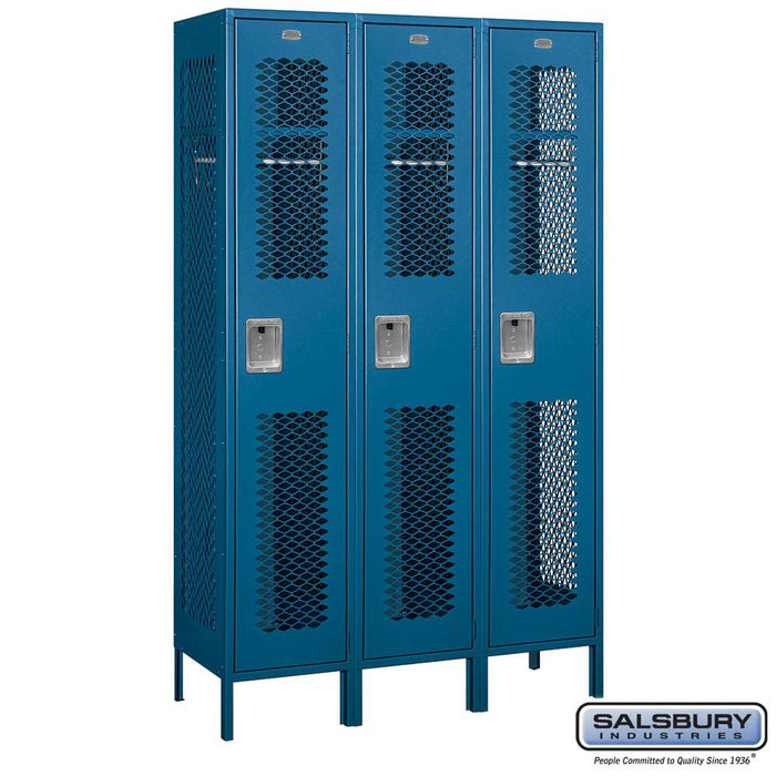 Salsbury 15" Wide Single Tier Vented Metal Locker - 3 Wide - 6 Feet High - 18 Inches Deep