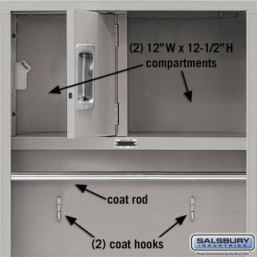 Salsbury 24" Wide Open Access Metal Locker - 6 Feet High - 18 Inches Deep