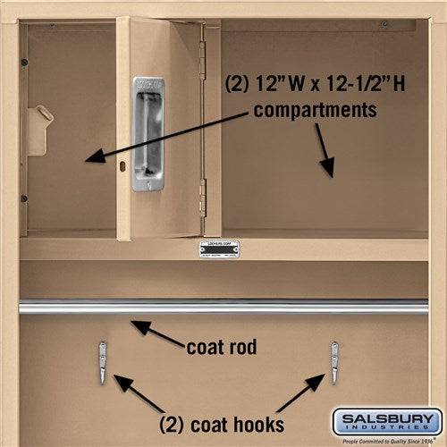 Salsbury 24" Wide Open Access Metal Locker - 6 Feet High - 18 Inches Deep