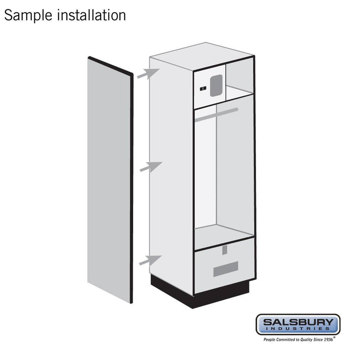 Salsbury Side Panel - for Open Access Designer Locker and Designer Gear Locker - 18 Inches Deep - with Sloping Hood