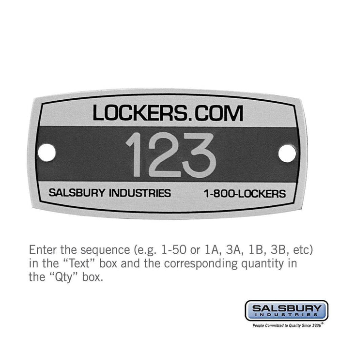 Salsbury Custom Engraved Name/Number Plate - for Metal Locker Door