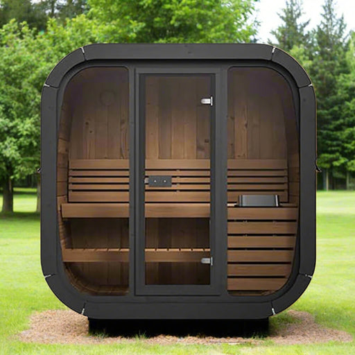 SaunaLife Model CL4G 3-Person Cube-Series Luxury Wooden Outdoor Home Sauna Kit [SL-MODELCL4G] (SAK92610) - Sweatfully