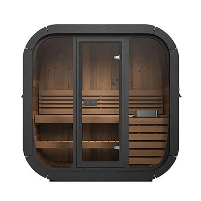 SaunaLife Model CL4G 3-Person Cube-Series Luxury Wooden Outdoor Home Sauna Kit [SL-MODELCL4G] (SAK92610) - Sweatfully