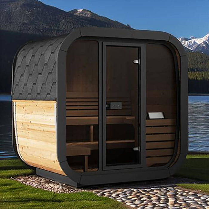 SaunaLife Model CL5G 4-Person Cube-Series Luxury Wooden Outdoor Home Sauna Kit [SL-MODELCL5G] (SAK91835) - Sweatfully
