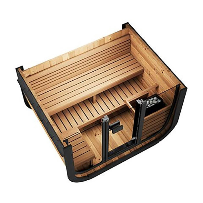 SaunaLife Model CL5G 4-Person Cube-Series Luxury Wooden Outdoor Home Sauna Kit [SL-MODELCL5G] (SAK91835) - Sweatfully