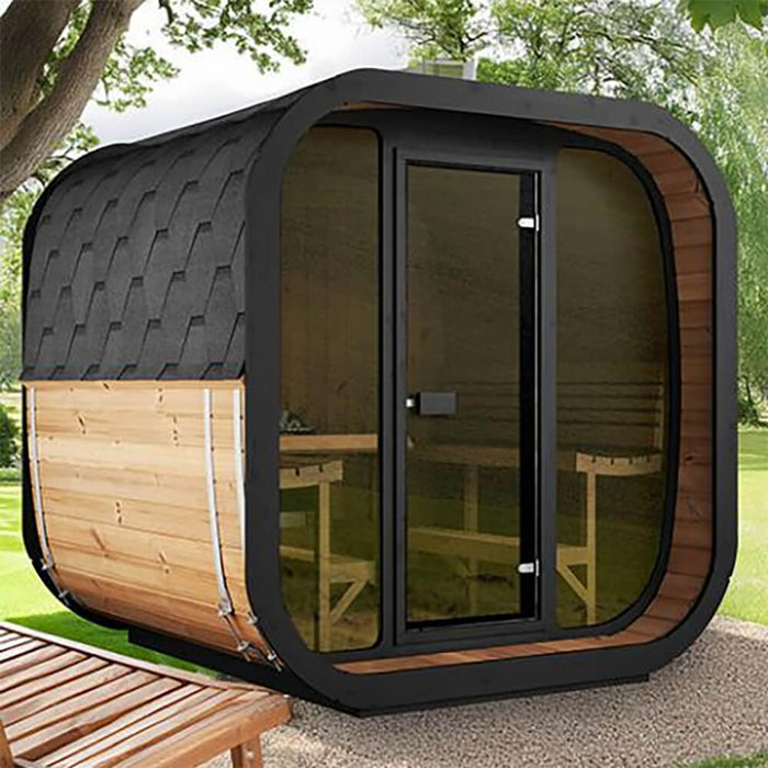 SaunaLife Model CL7G 6-Person Cube-Series Luxury Wooden Outdoor Home Sauna Kit [SL-MODELCL7G] (SAK95274) - Sweatfully