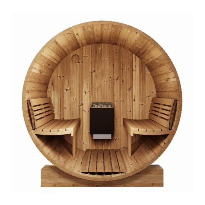 SaunaLife Model E8 Ergo Series 6-Person Outdoor Thermo-Spruce Sauna Barrel [SL-MODELE8] (SAK31809) - Sweatfully