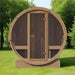 SaunaLife Model E8G Ergo Series 6-Person Outdoor Sauna Barrel With Tempered Glass Front [SL-MODELE8G] (SAK92814) - Sweatfully