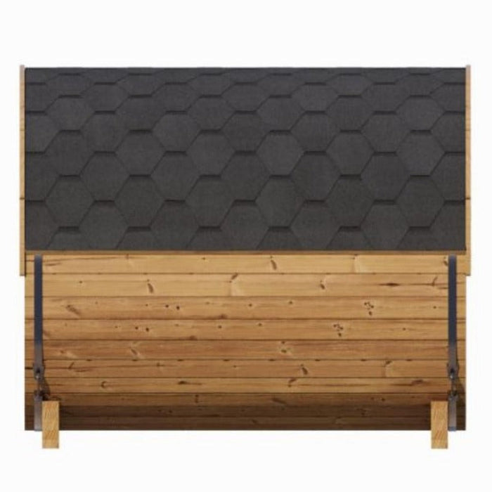 SaunaLife Model E8W Ergo Series 6-Person Outdoor Thermo-Spruce Sauna Barrel [SL-MODELE8W] (SAK92573) - Sweatfully