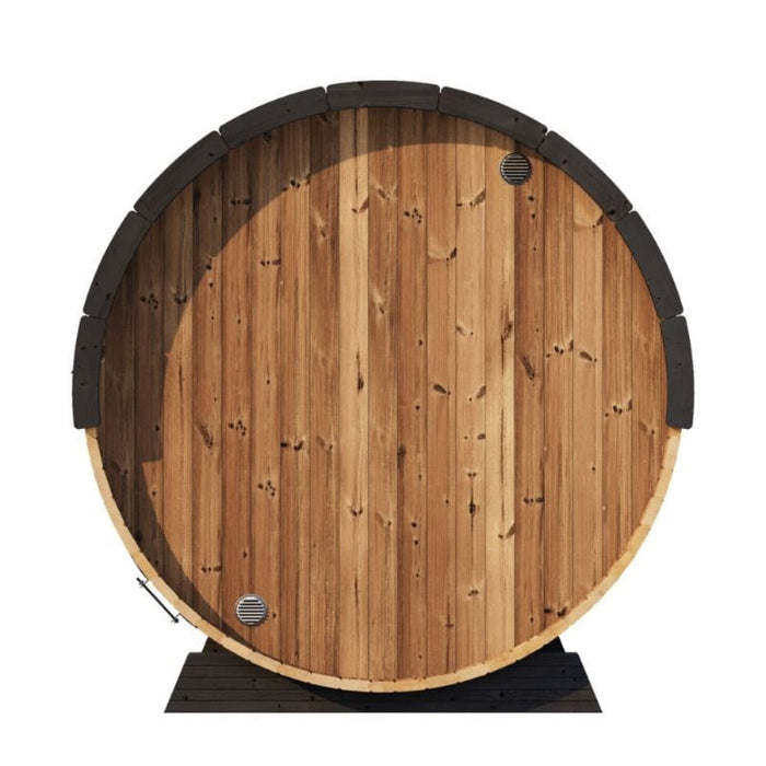 SaunaLife Model EE8G Ergo Series 6-Person Outdoor Sauna Barrel With Tempered Glass Front [SL-MODELEE8G] (SAK95812) - Sweatfully