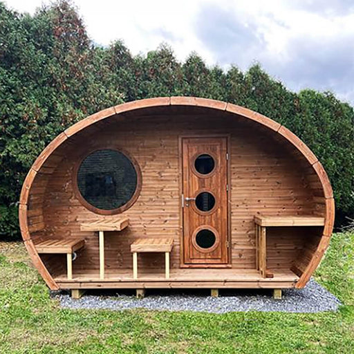 SaunaLife Model G11 8-Person Garden-Series Luxury Wooden Outdoor Home Sauna Kit [SL-MODELG11] (SAK72683) - Sweatfully