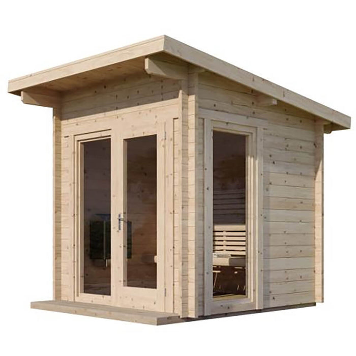 SaunaLife Model G4 6-Person Garden-Series Luxury Wooden Outdoor Home Sauna Kit [SL-MODELG4] (SAK92514) - Sweatfully
