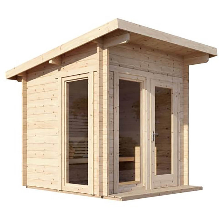 SaunaLife Model G4 6-Person Garden-Series Luxury Wooden Outdoor Home Sauna Kit [SL-MODELG4] (SAK92514) - Sweatfully