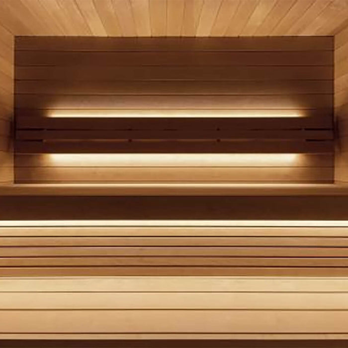 SaunaLife Model G7 6-Person Pre-Assembled Luxury Outdoor Home Sauna With Thermo-Pine Exterior Cladding [SL-MODELG7] (SAK57193) - Sweatfully