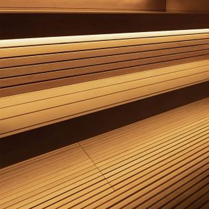 SaunaLife Model G7 6-Person Pre-Assembled Luxury Outdoor Home Sauna With Thermo-Pine Exterior Cladding [SL-MODELG7] (SAK57193) - Sweatfully