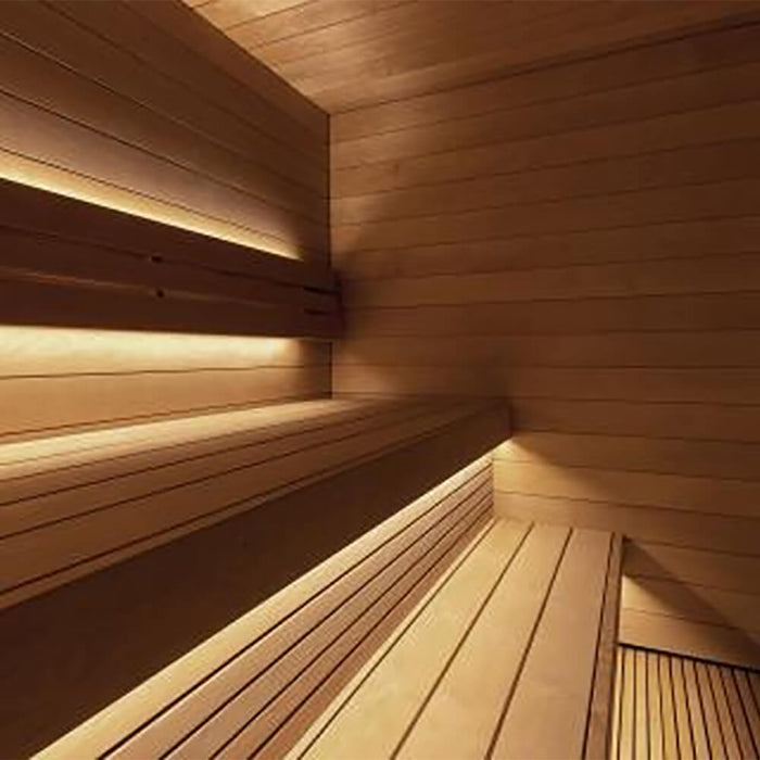 SaunaLife Model G7 6-Person Pre-Assembled Luxury Outdoor Home Sauna With Thermo-Pine Exterior Cladding [SL-MODELG7] (SAK57193) - Sweatfully