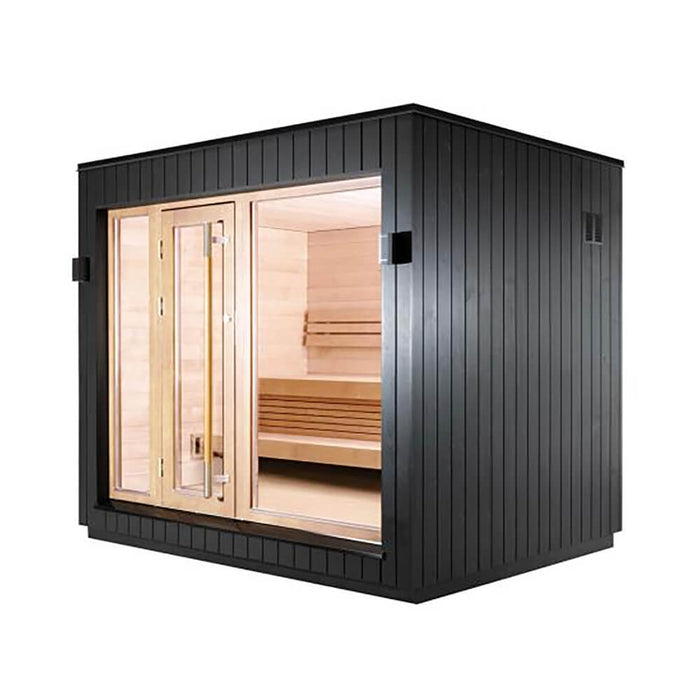 SaunaLife Model G7 6-Person Pre-Assembled Luxury Outdoor Home Sauna With Thermo-Pine Exterior Cladding [SL-MODELG7] (SAK57193) - Sweatfully