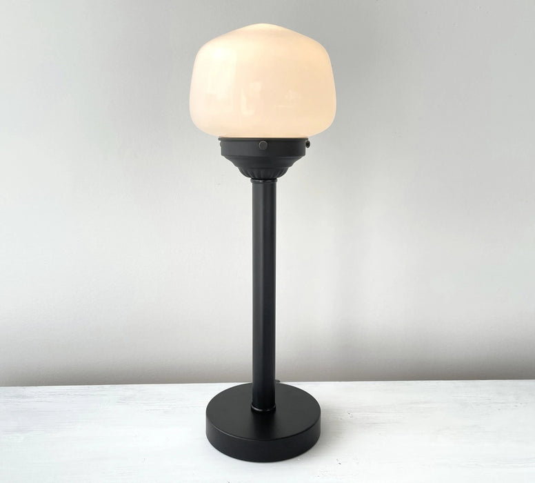 Schoolhouse Milk Glass Tall Table Lamp - Sweatfully