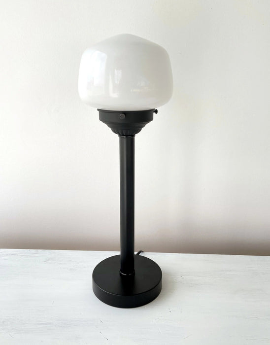 Schoolhouse Milk Glass Tall Table Lamp - Sweatfully