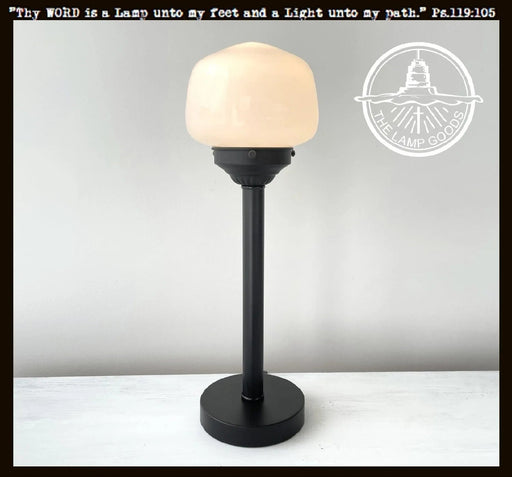 Schoolhouse Milk Glass Tall Table Lamp - Sweatfully