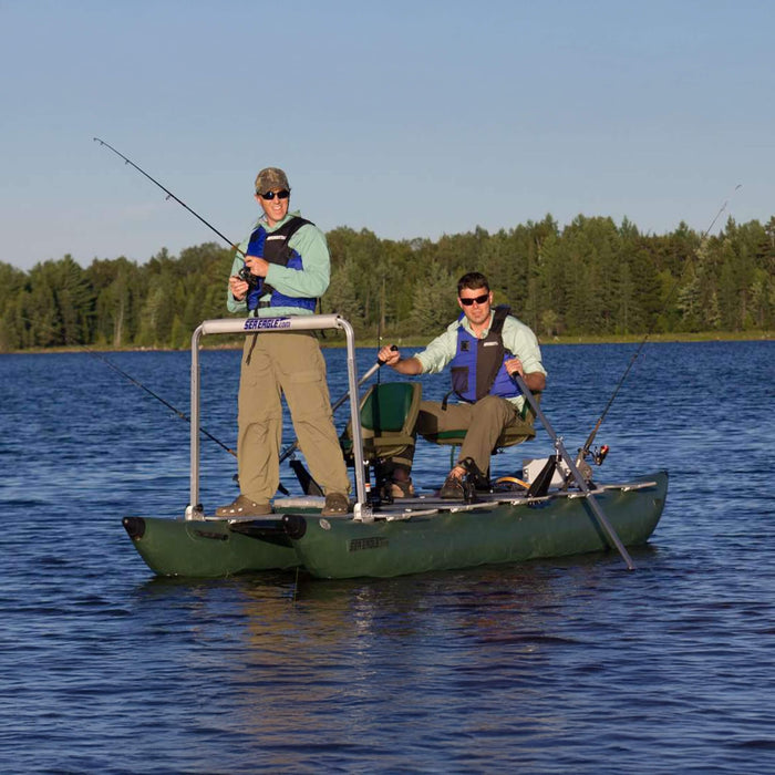 Sea Eagle 375FC FoldCat 2 Persons Inflatable Fishing Lightweight Pontoon Boat [375FC] (SAK34652) - Sweatfully