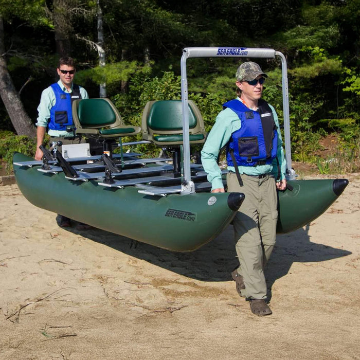 Sea Eagle 375FC FoldCat 2 Persons Inflatable Fishing Lightweight Pontoon Boat [375FC] (SAK34652) - Sweatfully