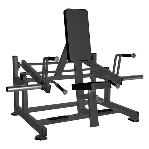 Excel Seated/Standing Shrug - Muscle D Fitness - Plate Load Trap/Upper Back Machine - Gas Piston Assisted Seat Adjustment - Sweatfully