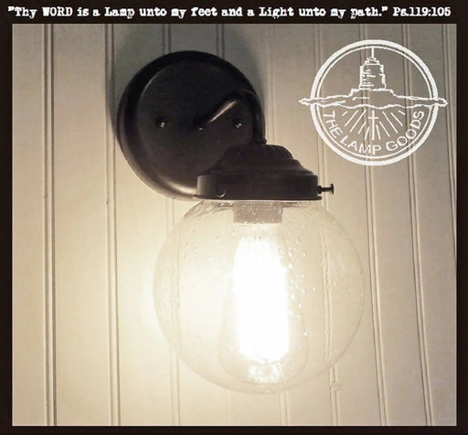 Seeded Glass SCONCE Light with Edison Bulb - Sweatfully