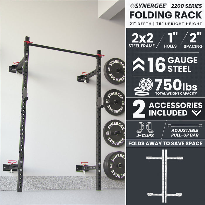 Synergee 2200 Series Folding Squat Rack - Sweatfully