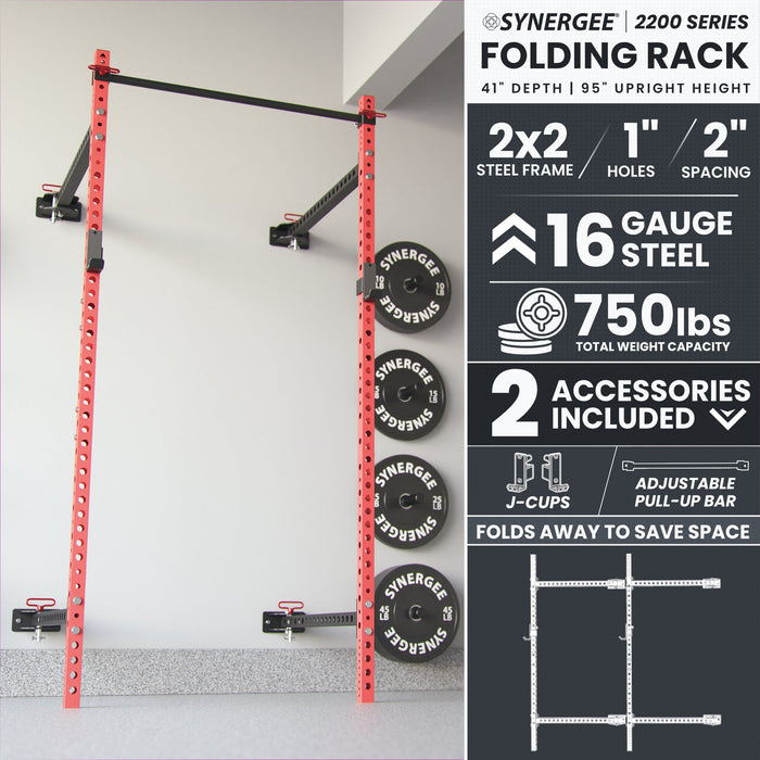 Synergee 2200 Series Folding Squat Rack - Sweatfully