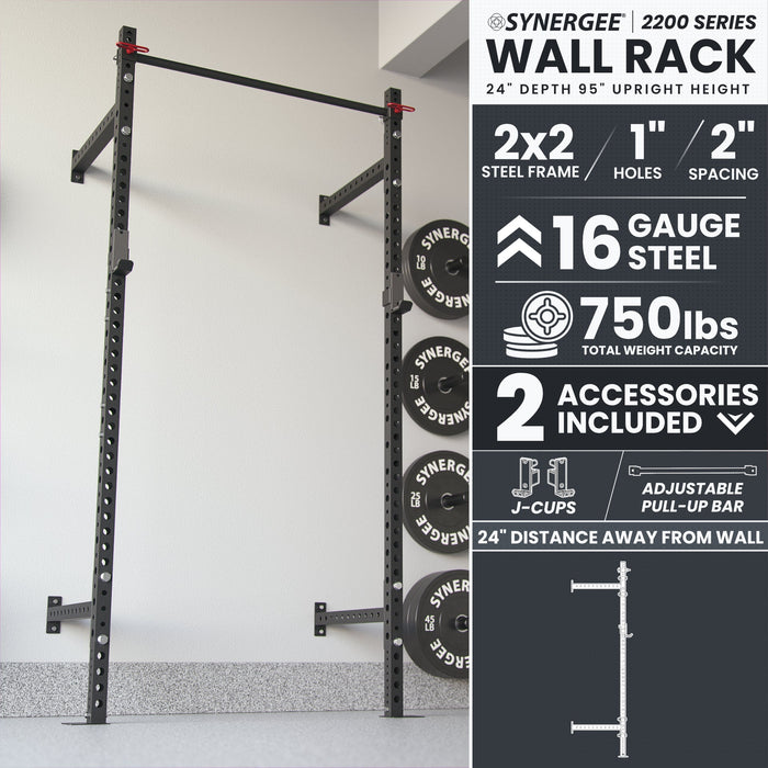 Synergee 2200 Series Wall Mounted Squat Rack - Sweatfully