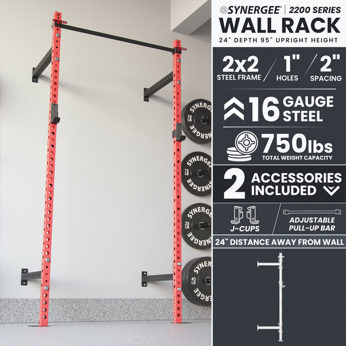 Synergee 2200 Series Wall Mounted Squat Rack - Sweatfully