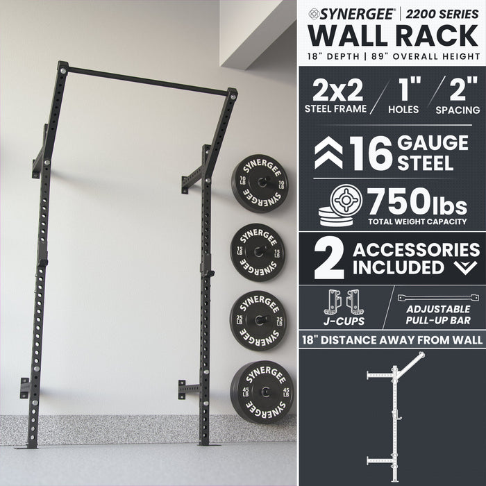 Synergee 2200 Series Wall Mounted Squat Rack - Sweatfully